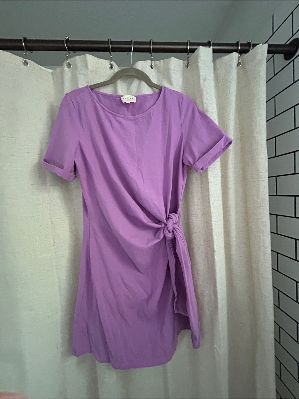 Sezane Pippa Short Dress Mauve | size MEDIUM - Picture 3 of 4